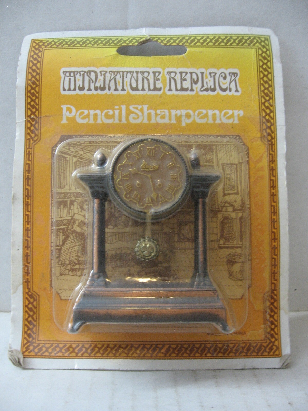 Die Cast Miniature Replica Mantle Clock Pencil Sharpener