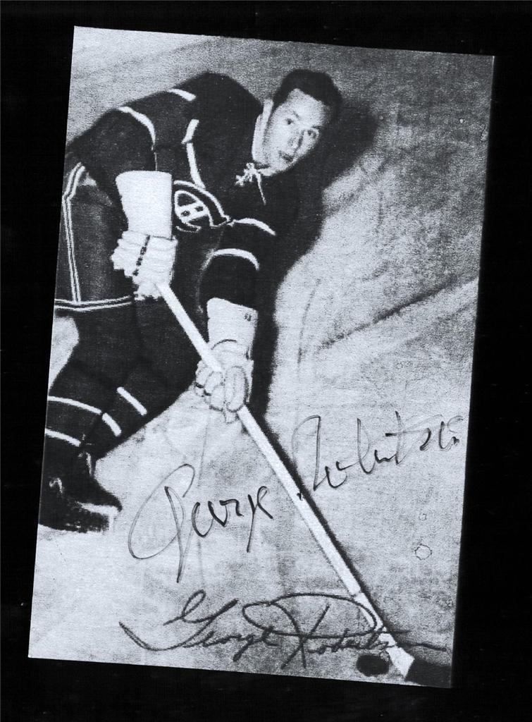Rare George Robertson Montreal Canadiens Autograph 1947-49 Memorial Cup Champ!