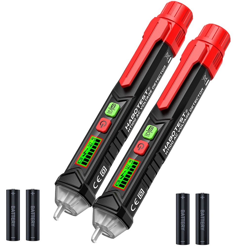 2Pcs Electric Voltage Tester Pen Non-Contact Sensor AC DC 12~1000V
