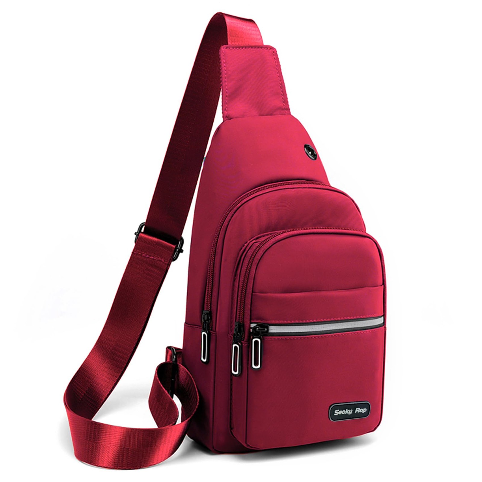 Red Sling Bag Crossbody Backpack Men Women Multipurpose Chest Shoulder Travel