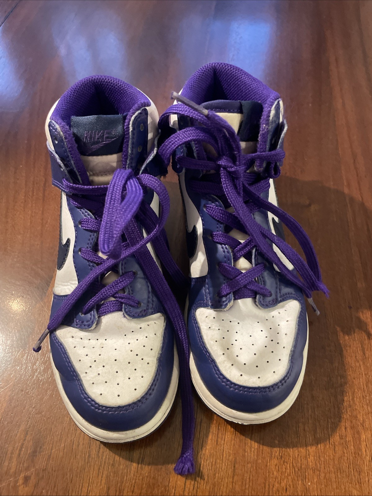 Nike Dunk High DH9753-100 Purple White Unisex Kids Sneakers US 1Y Leather