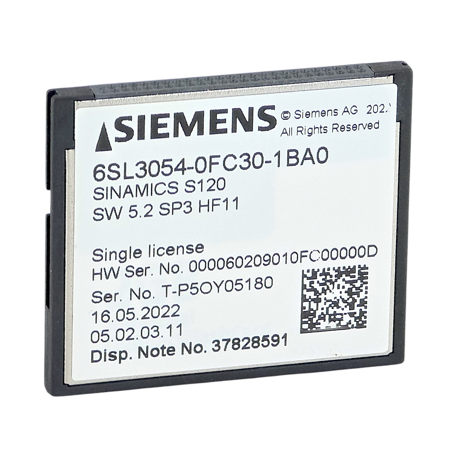 SIEMENS 6SL3054-0FC30-1BA0 SINAMICS S120 COMPACTFLASH CARD