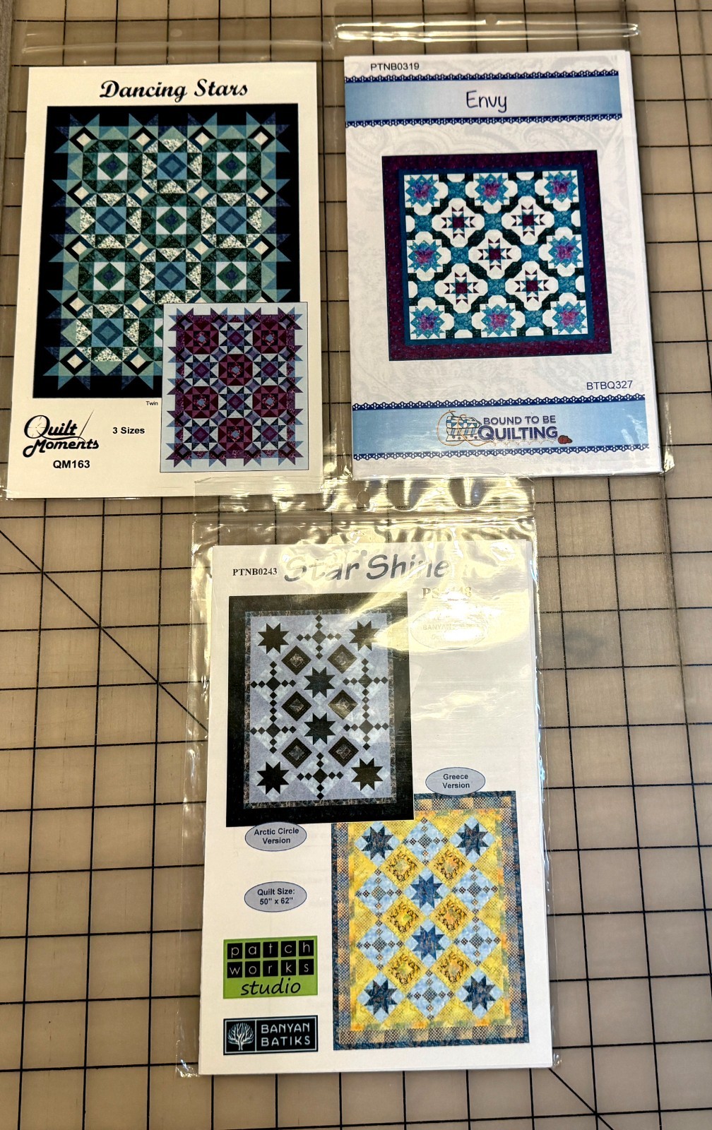 Bundle of 3 quilt patterns from our closed shop