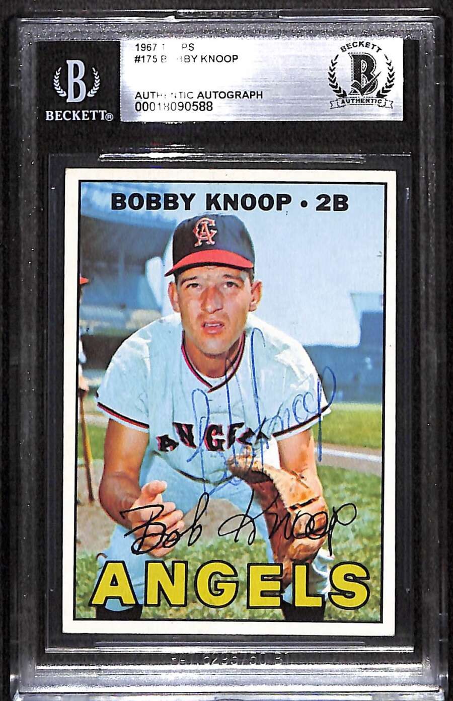 1967 Topps 175 Bobby Knoop  BGS Auto Autographed BAS Authentic C99978