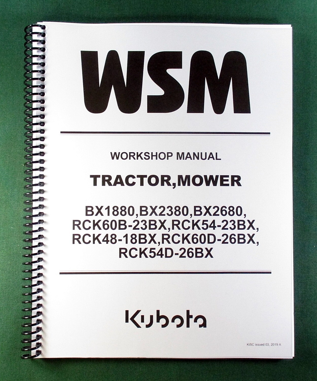 Kubota BX2680 Workshop Manual:  Full Color 436 Pages & Protective Covers!