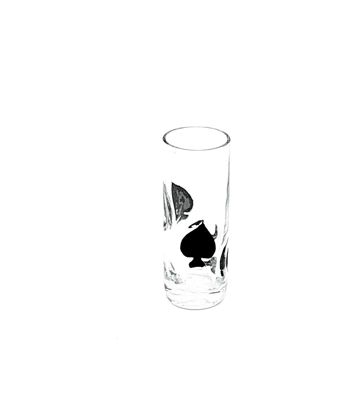 Black Spade Shot Glass Handmade 2 oz New