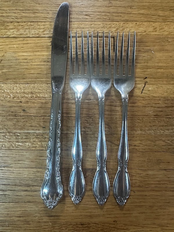 ONEIDA 4 Piece Lot Stainless Flatware CHANTELAINE 3 Forks/1 Knife