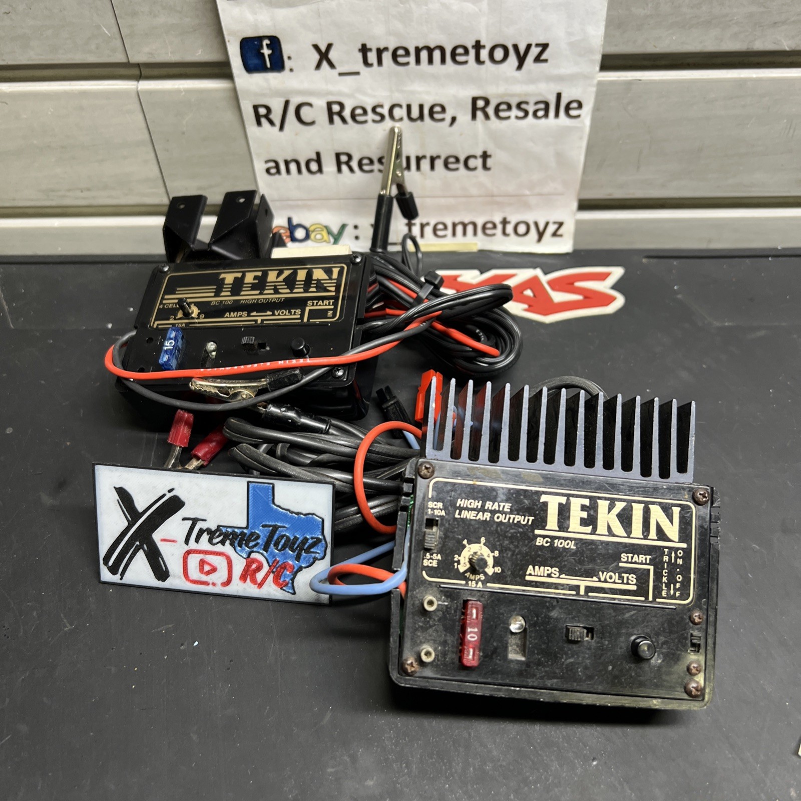 USED Tekin Vintage DC Nimh Battery Chargers Bc-100 Bc-100l Novak Team Associated