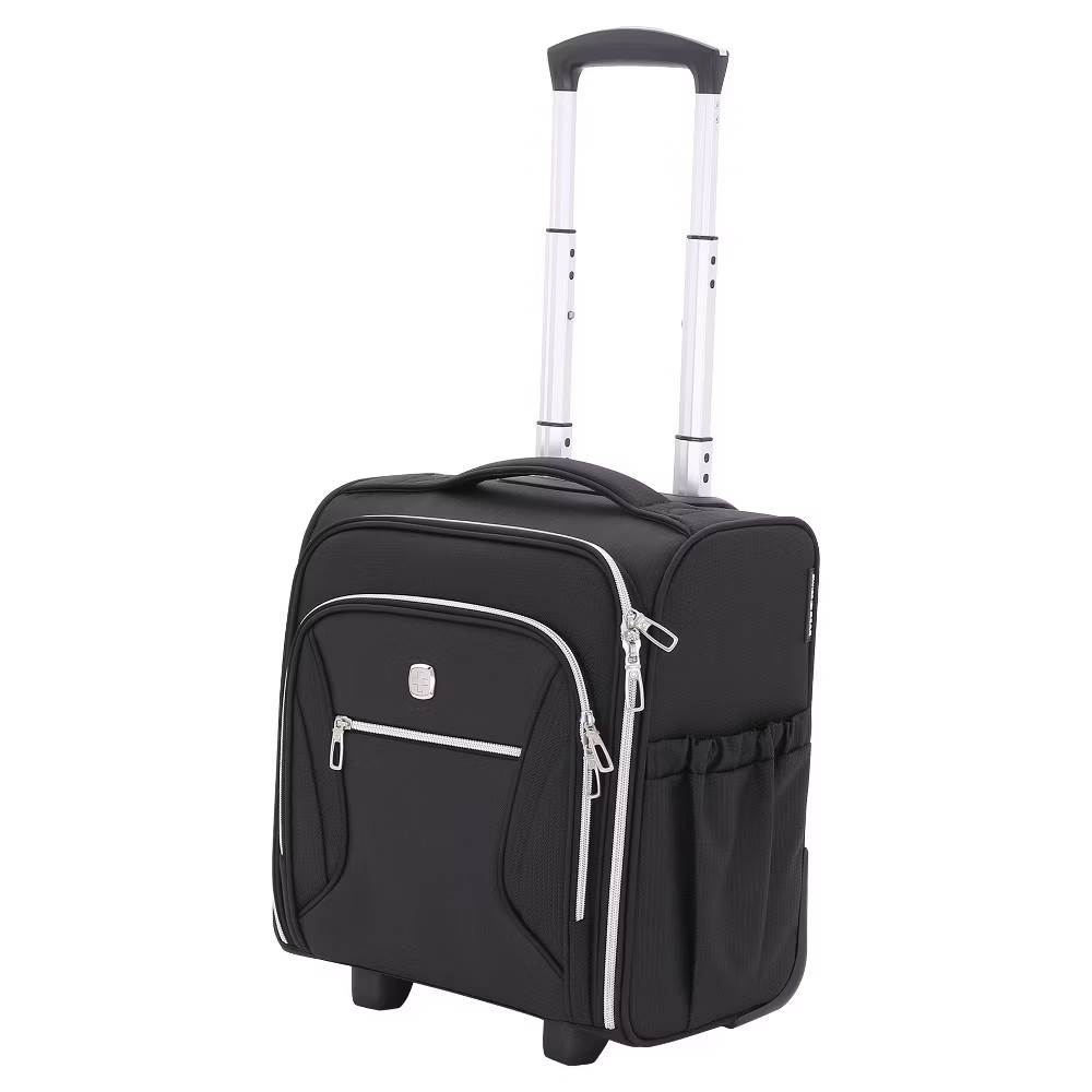 SWISSGEAR 14" Underseat Carry On Suitcase Softside Rollaboard Luggage, Black