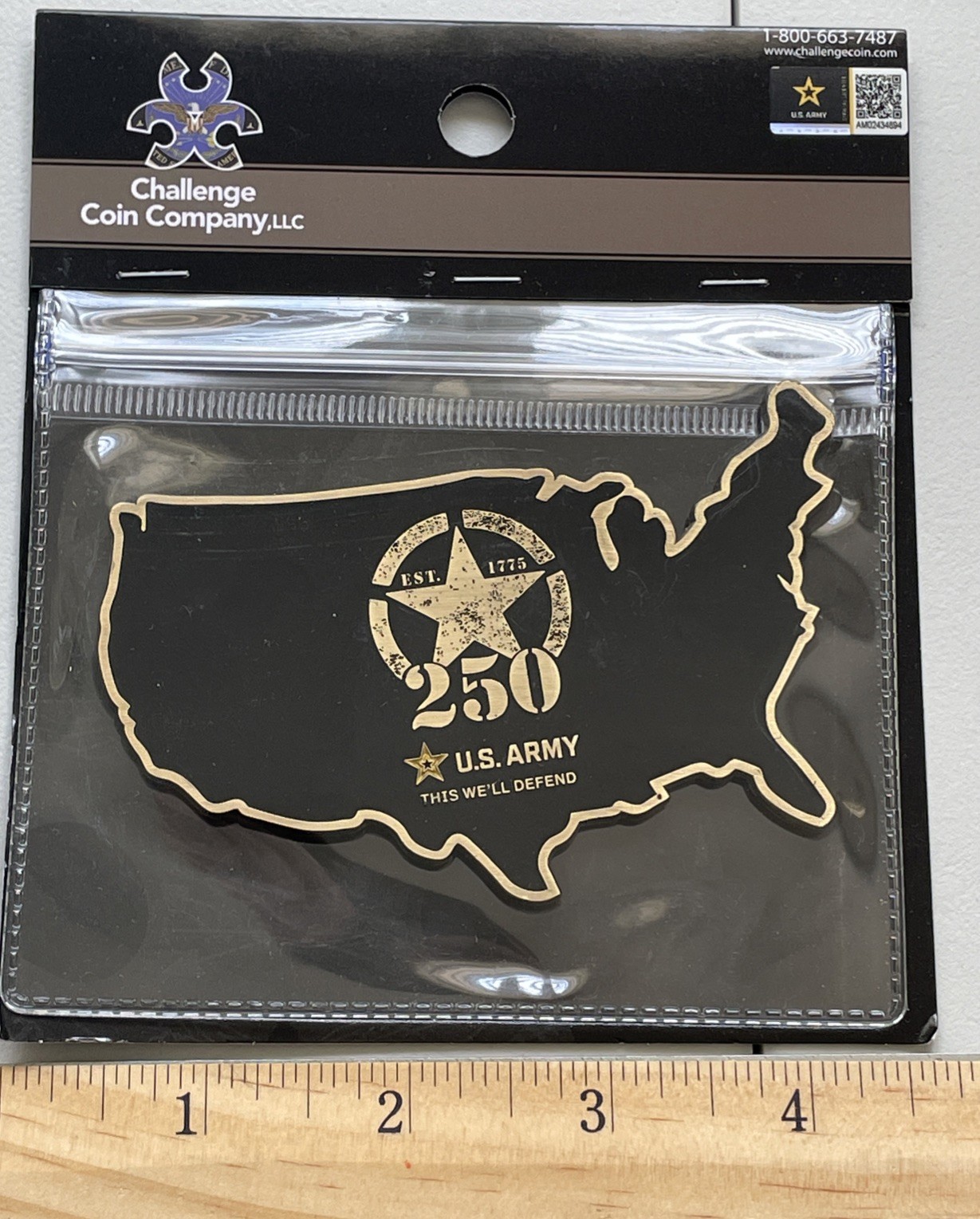 US Army 250 Th Anniversary Challenge Coin - New / Unique / Rare / Licensed -
