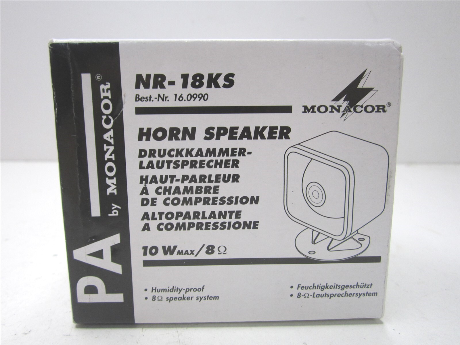 Monacor (NR-18KS) Black 10W Compression Drive Horn Speaker