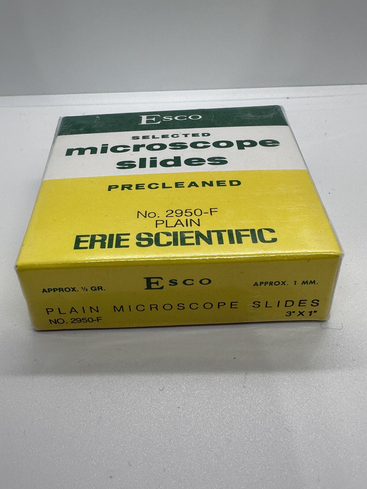 ESCO 2950-F Selected Microscope Slides Pre-Cleaned Plain 3"x1" NEW