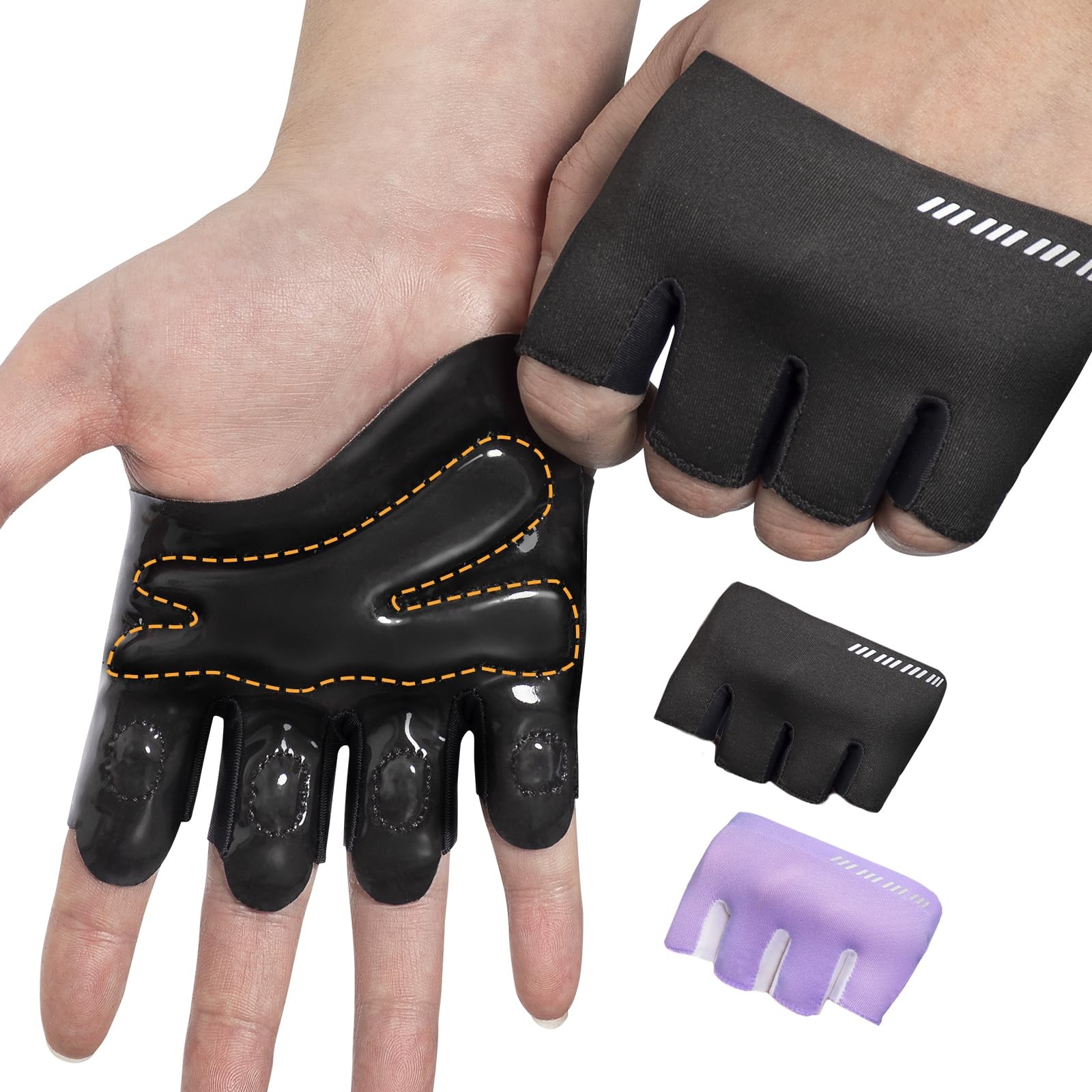 Barehand Workout Gym Gloves Men Women, Minimal Weight Lifting Gloves with Gri...