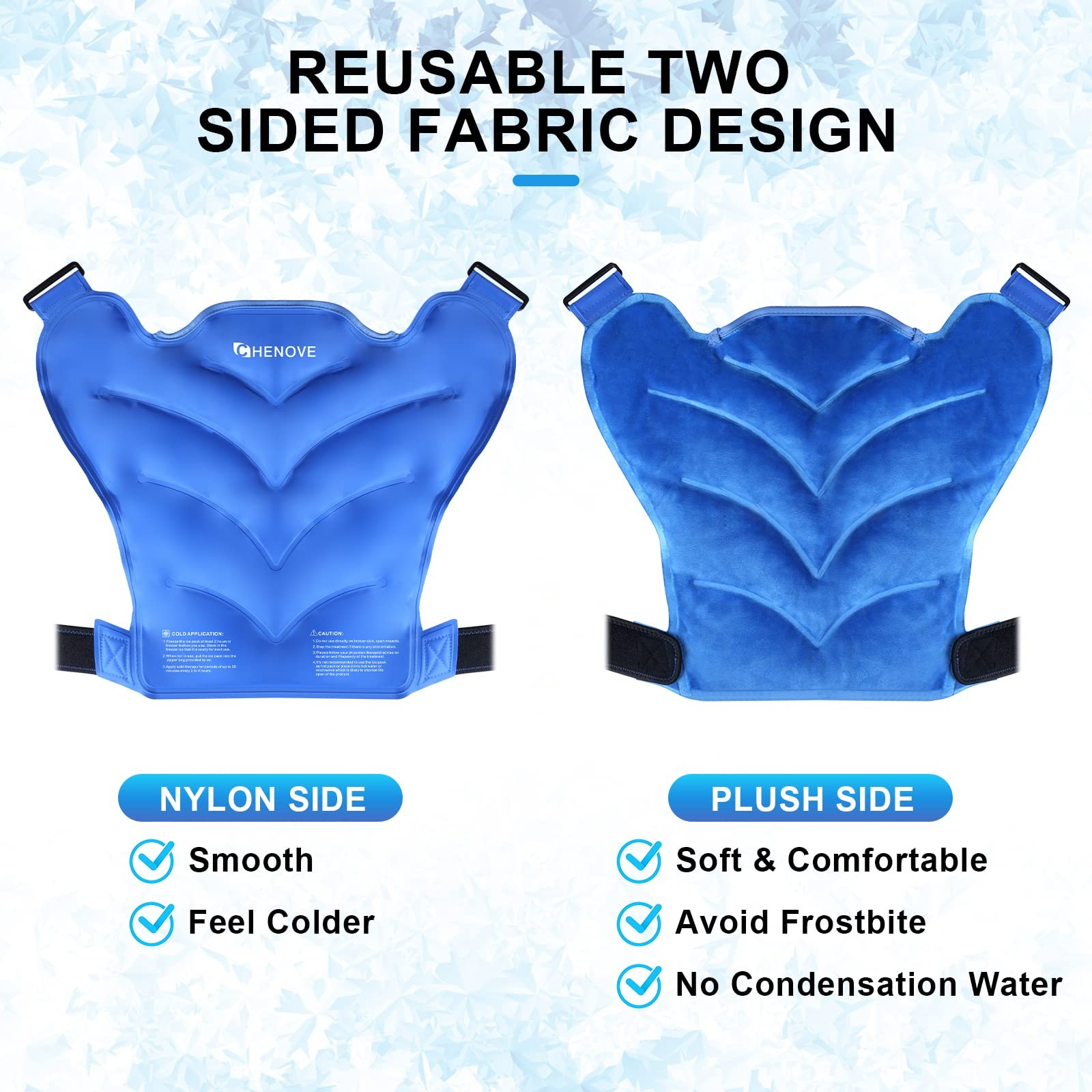 Chenove Ice Pack for Shoulders Upper Back with Strap, Neck and Shoulder Ice Pack
