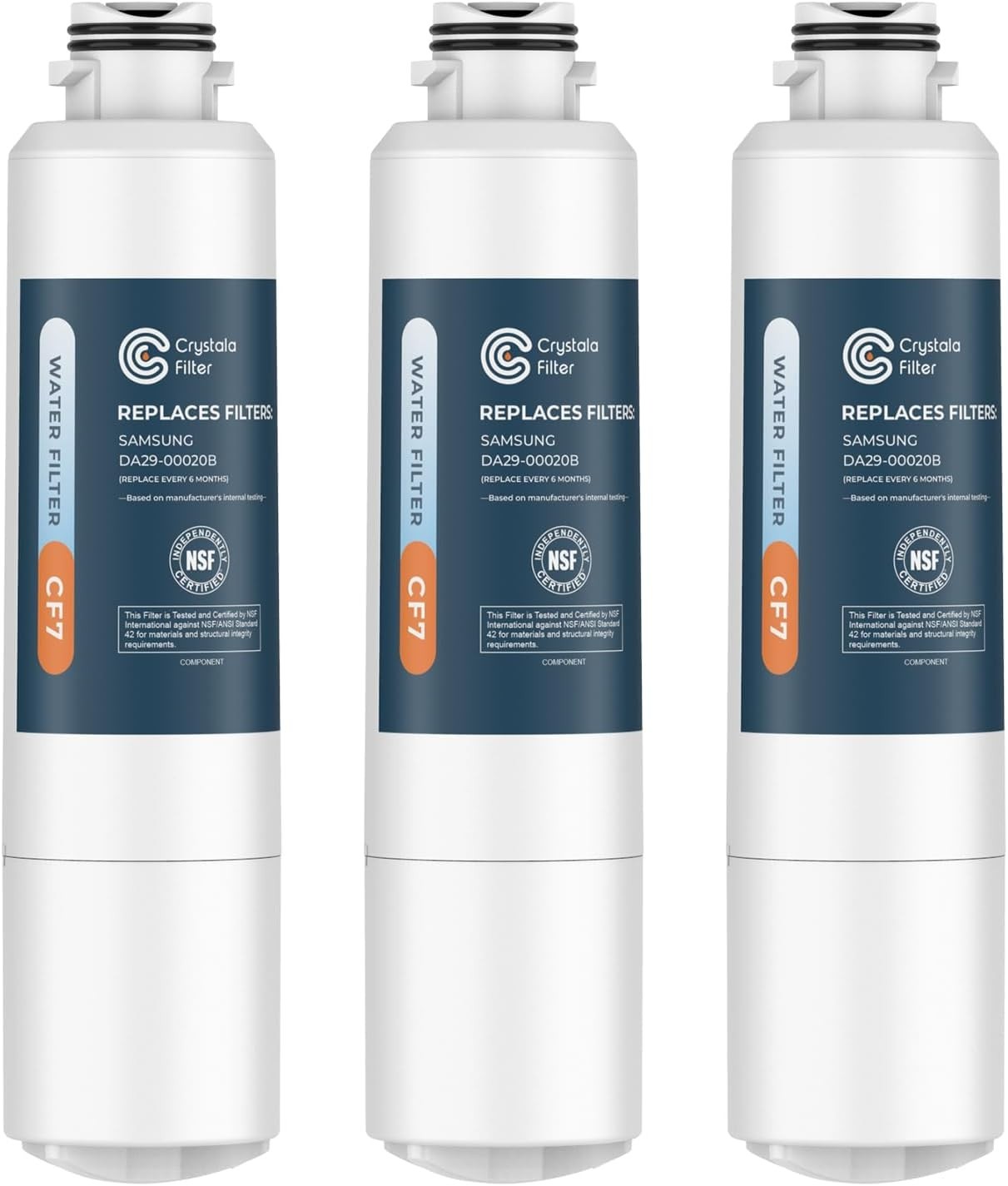 Lot Of 3 Crystala Refrigerator Water Filters Compatible with Samsung DA29-00020B