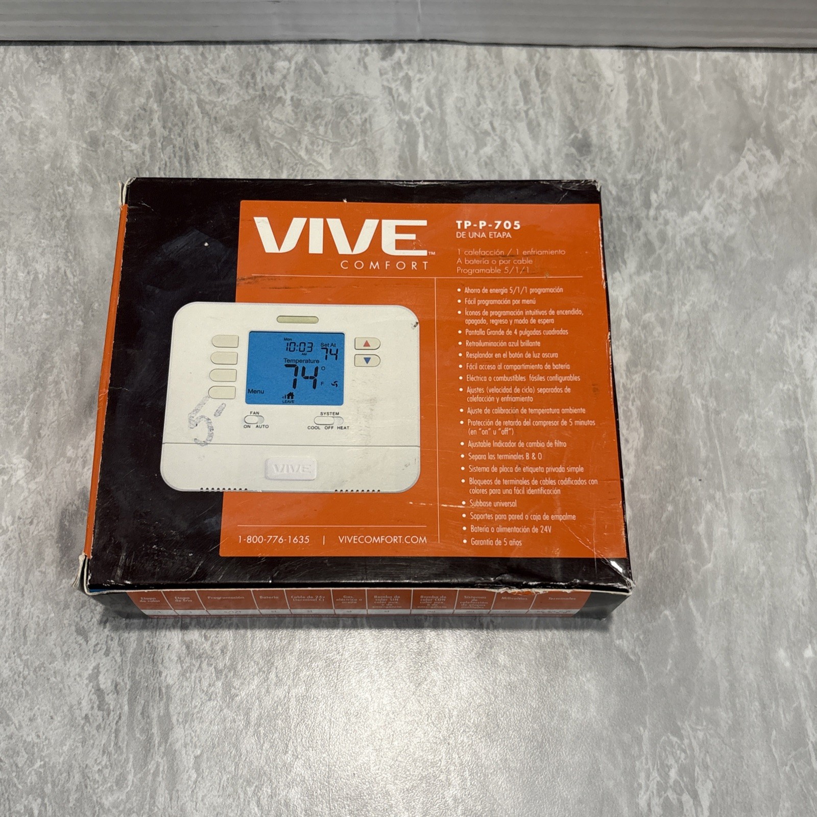 VIVE COMFORT TP-P-705 Programmable Thermostat Single Stage (NEW)