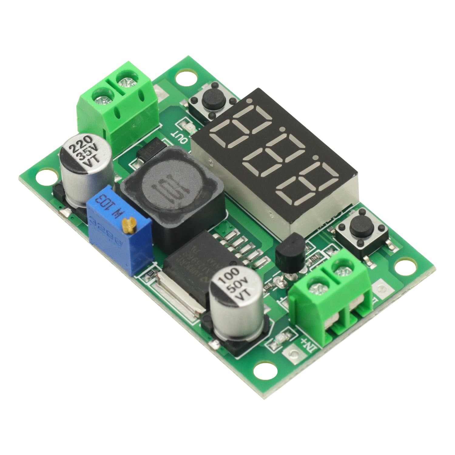 Buck Step Down Module Adjustable Voltage Regulator LED Voltmeter 2 PCS