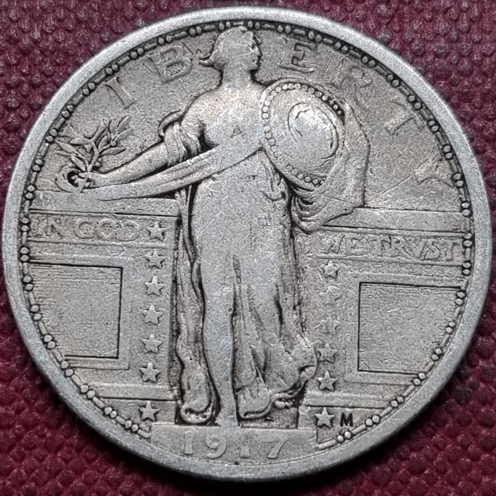 1917 Type 1 Standing Liberty Quarter 25c Better Grade #77202