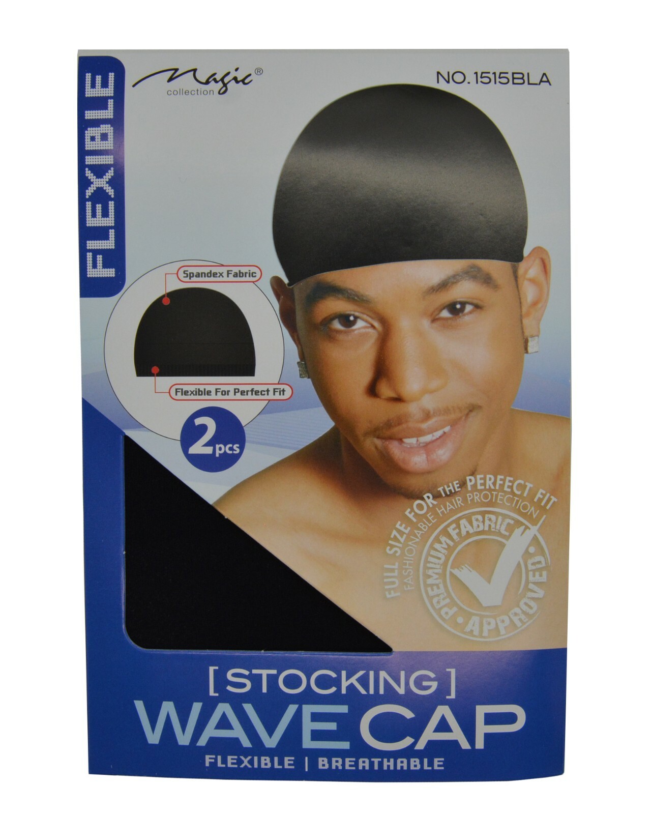 6 Packs (12pcs) Magic Stocking Black Flexible Wave cap