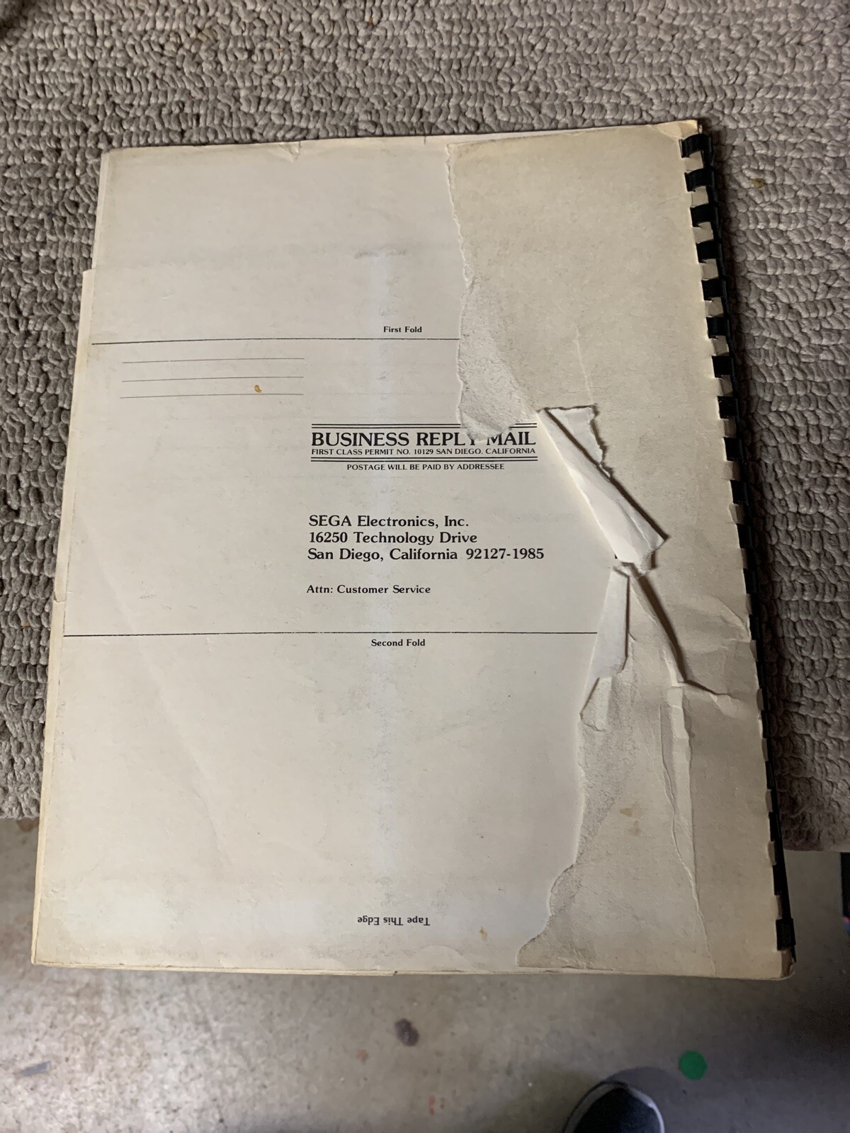original Damaged preliminary Congo Bongo Sega video game arcade game manual