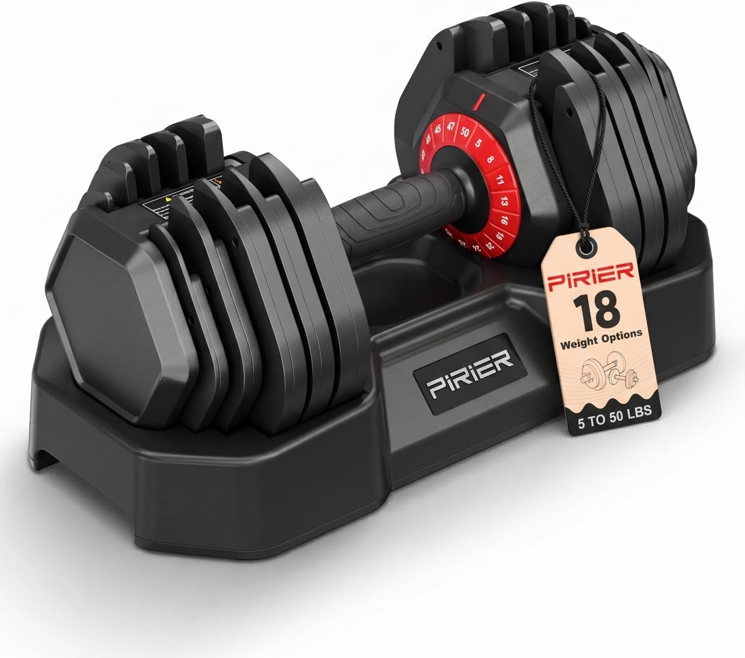 Adjustable Dumbbell Set 50LB, 18-in-1 Free Weight Adjustable Dumbbells