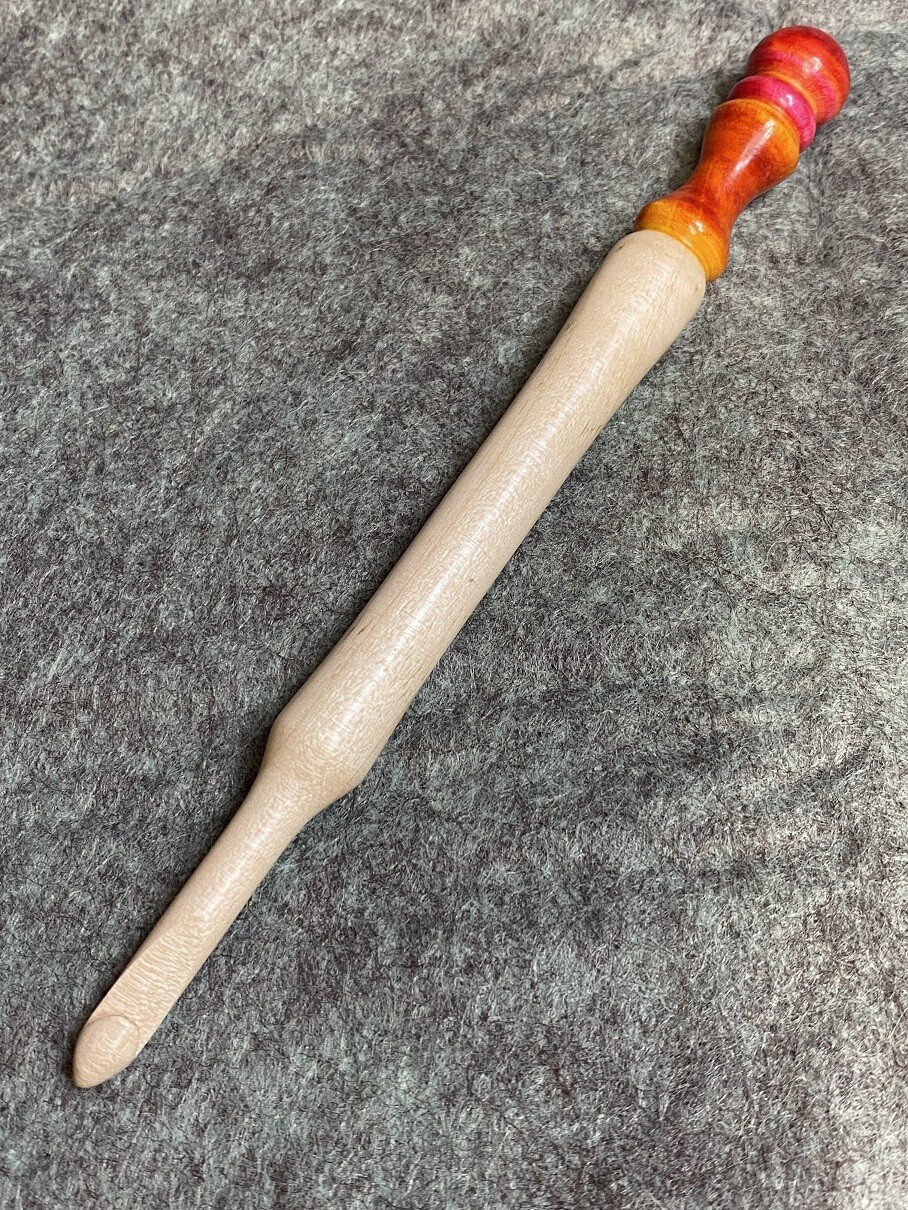 Hand carved APPLE WOOD  YARN  CROCHET HOOK  size J