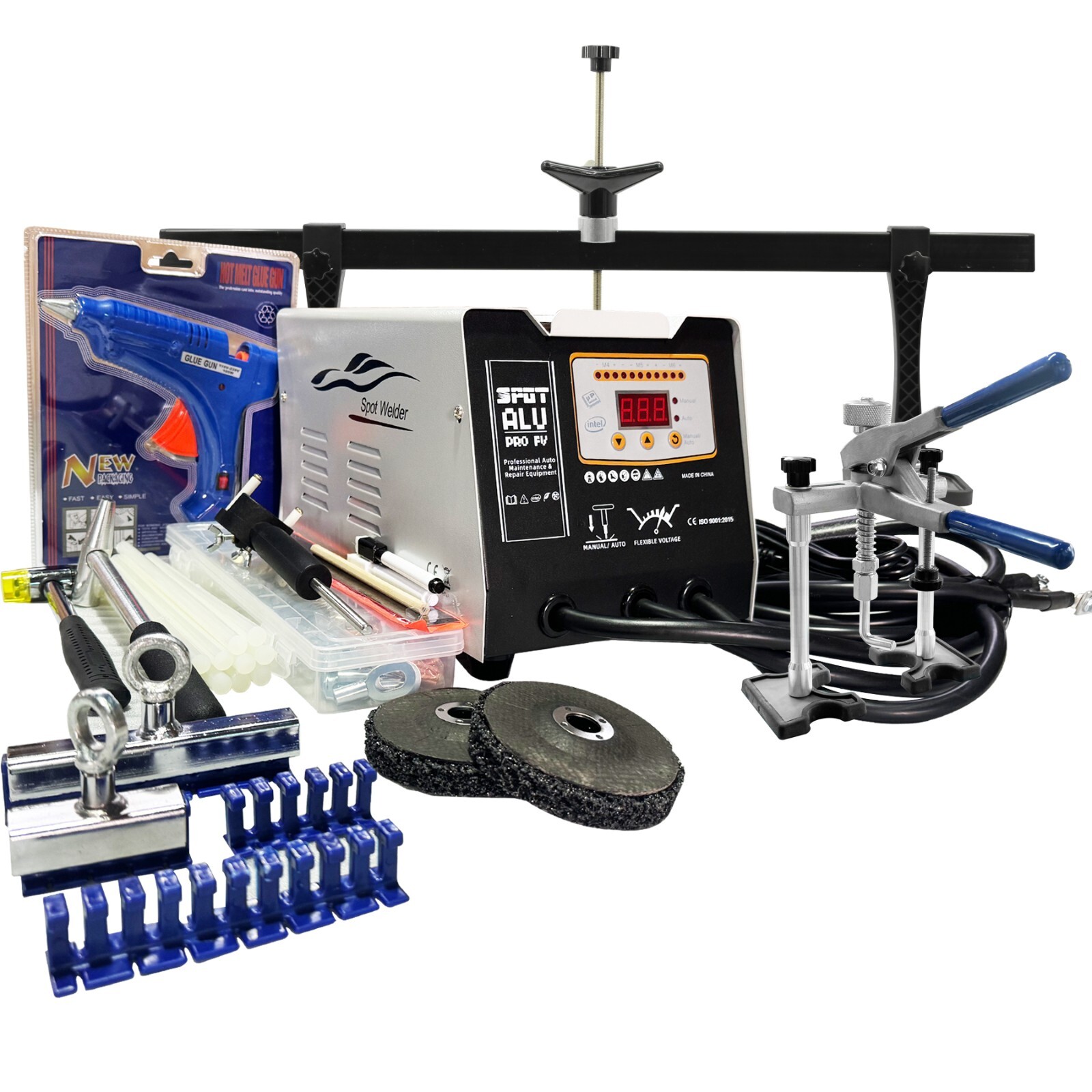 F6100 110V 3KW ALUMINUM PANEL SPOT WELDER PULLER CAR DENT SUTD WELDER MACHINE US