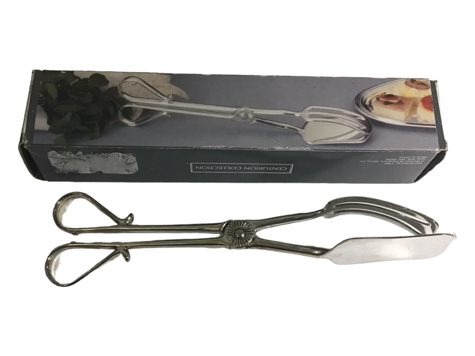 Vintage Centurion Collection Silver Plated Hinged  Salad Tongs
