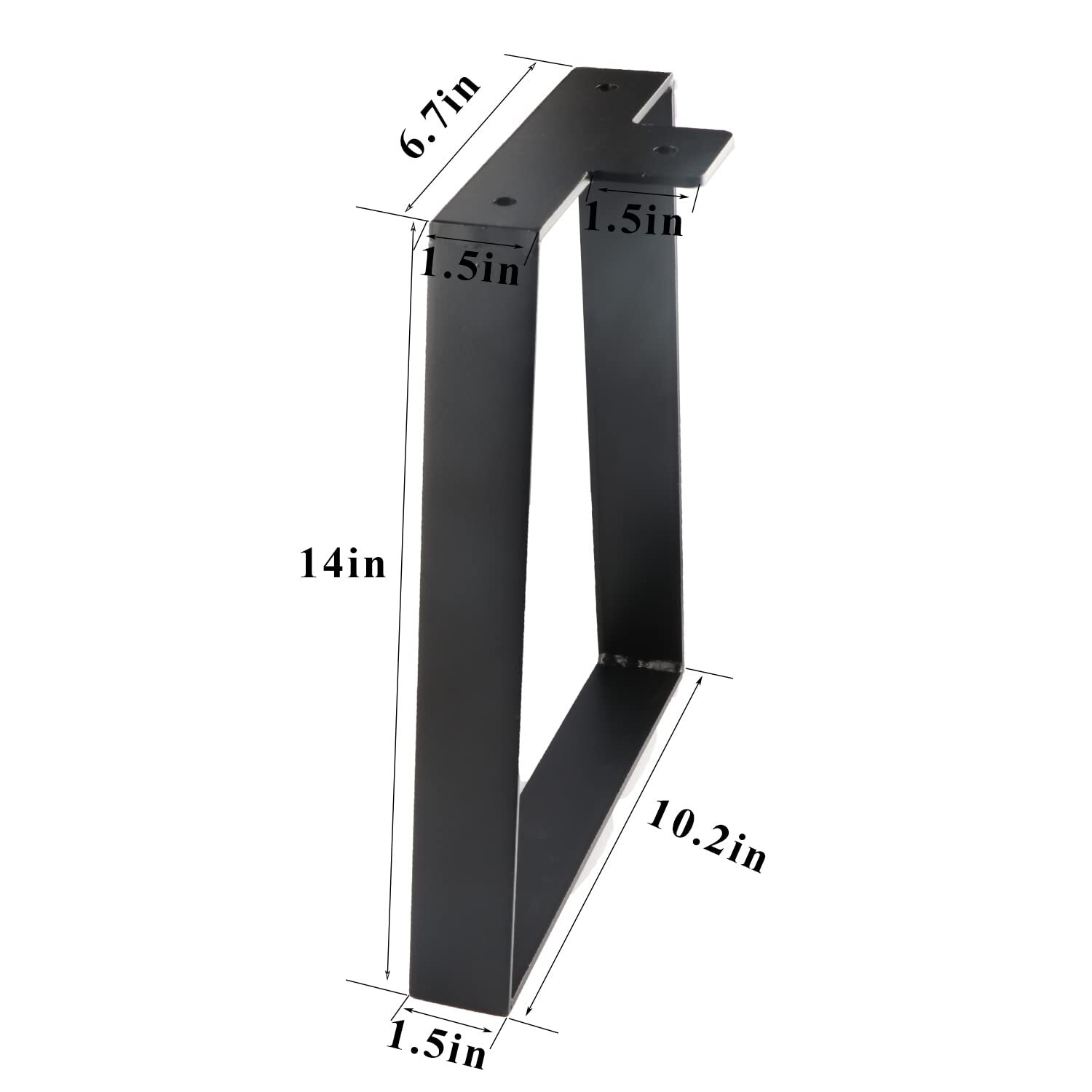 2-Pack 14-in Black Trapezoid Metal Table Legs DIY Furniture Coffee Table Legs