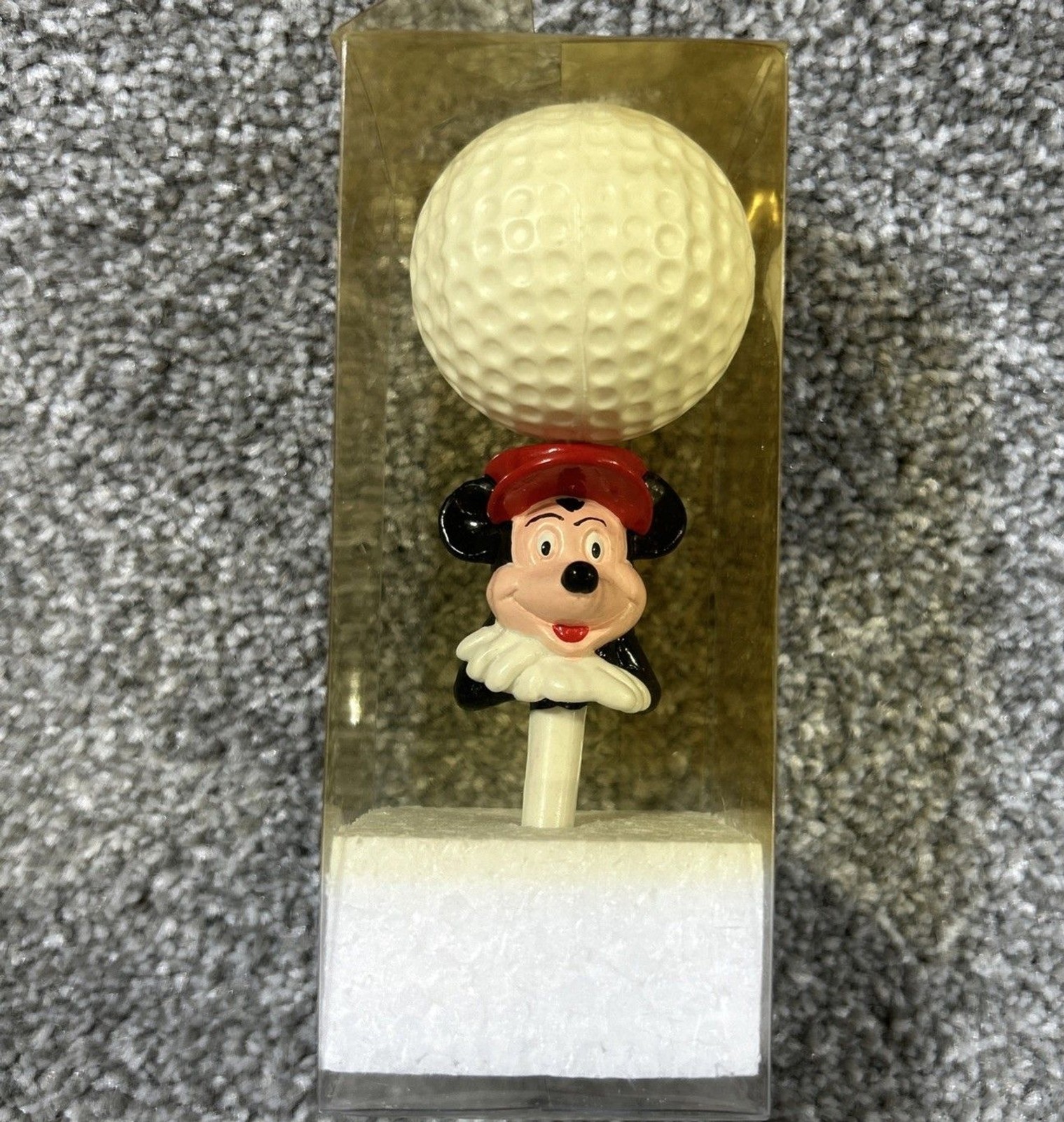 Disney Figural Mickey Mouse Golf Tee & Plastic Ball Vintage Collectible