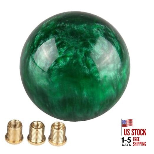 Round Ball Shift Knob Marble Style Universal Gear Shift Knob with 3 Green