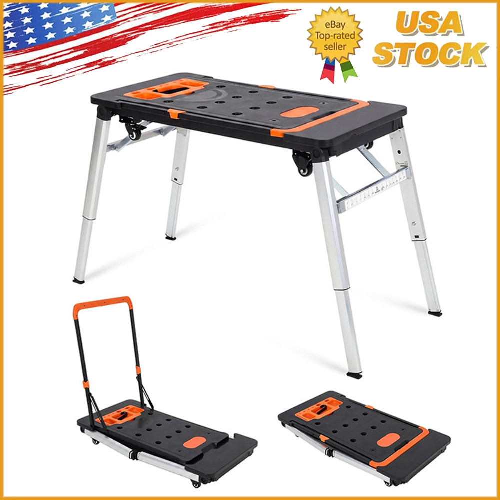 7 in 1 Multifunctional Folding Work Table, Portable Workbench for Garage,Jobsite