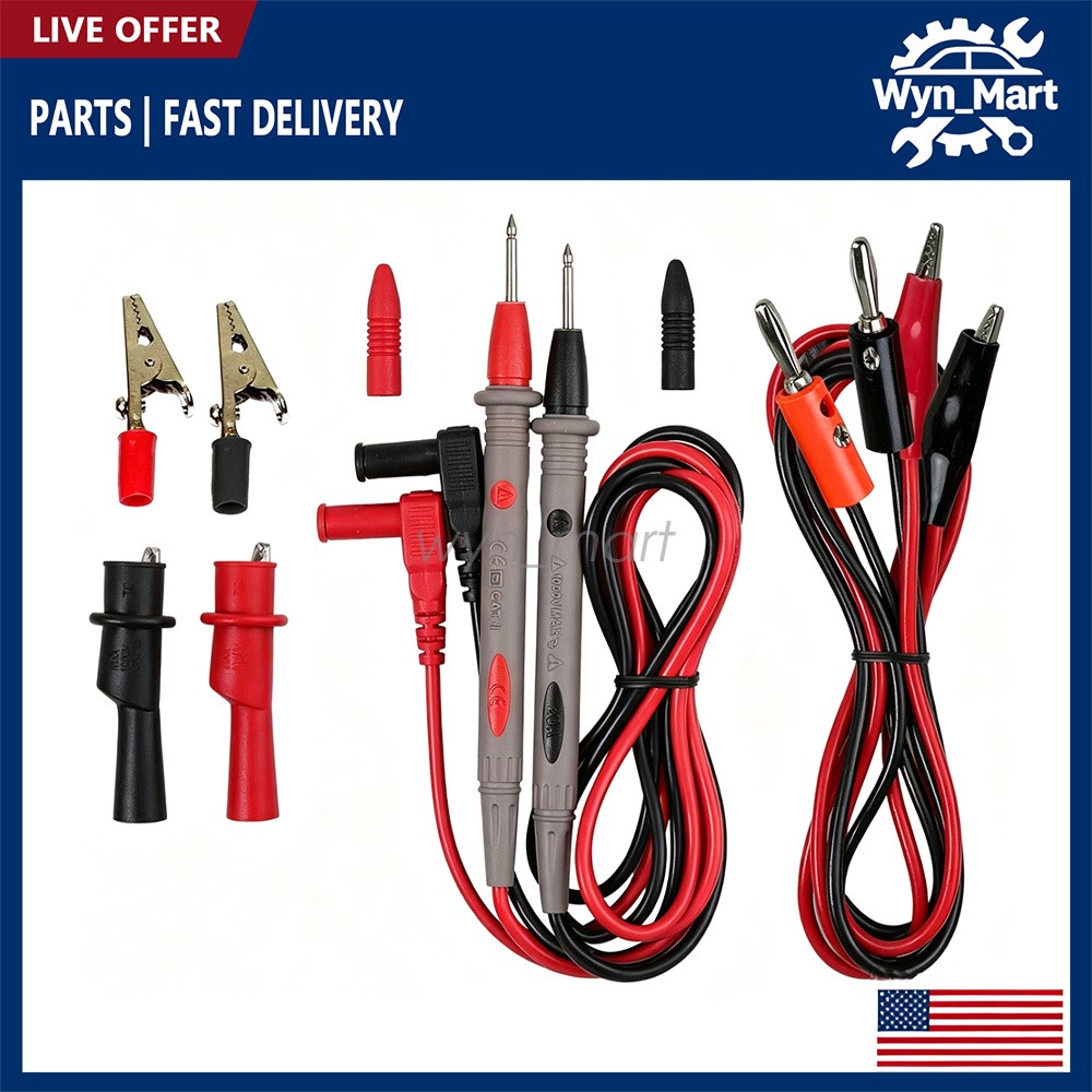 FOR Fluke Meter Electrical alligator Clip Probes 1000V 20A Multimeter Test Leads