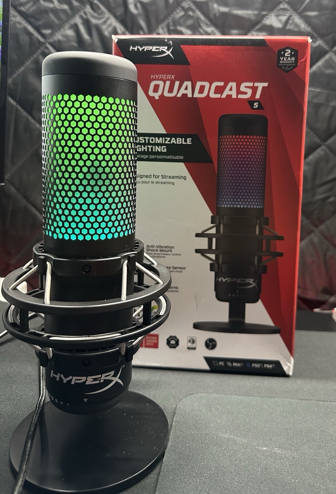 HyperX QuadCast S RGB USB Condenser Microphone - Great Condition