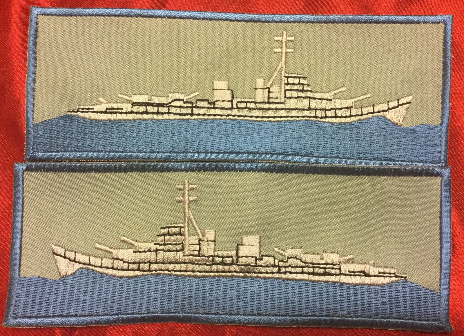 Battleship Blue Boarder Liberty Cuff Set