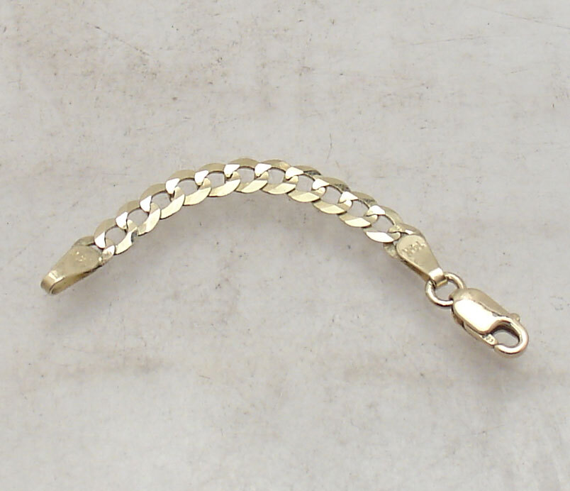 3.6mm Solid Curb Link Necklace Extender for Pendant Charm REAL 14K Yellow Gold