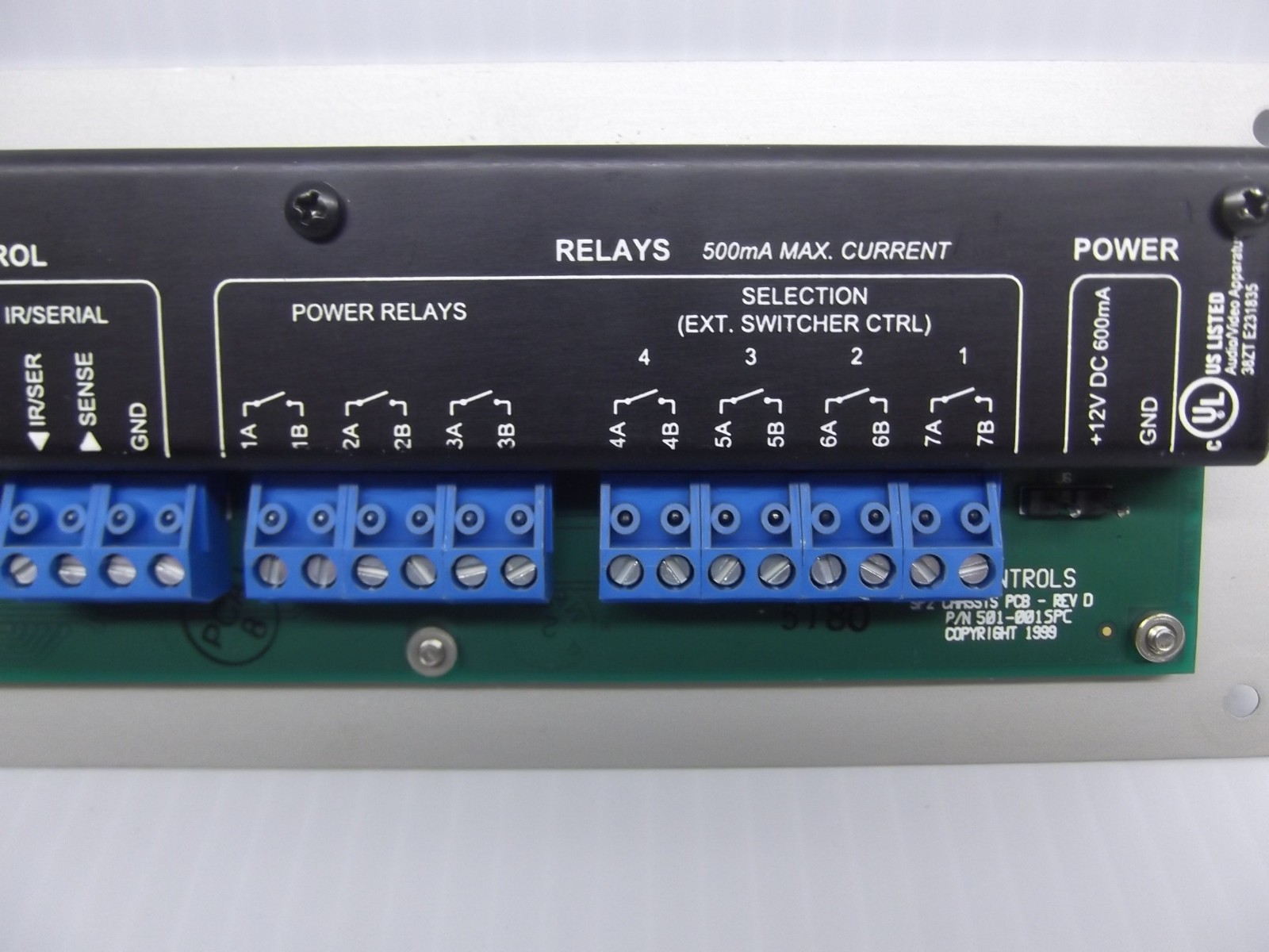 SP Controls Projector 4 Input Control Panel 501-001SPC SP2 Chassis PCB Rev 0 SV