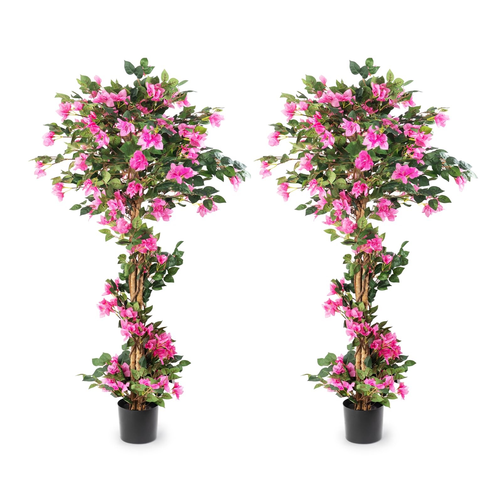Datietiao Artificial Bougainvillea Tree 5ft Rose Red Silk Faux Plant