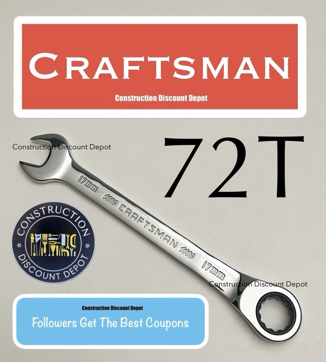 Craftsman 17mm 12 Point Metric Ratcheting Combination Wrench CMMT42575 17 MM