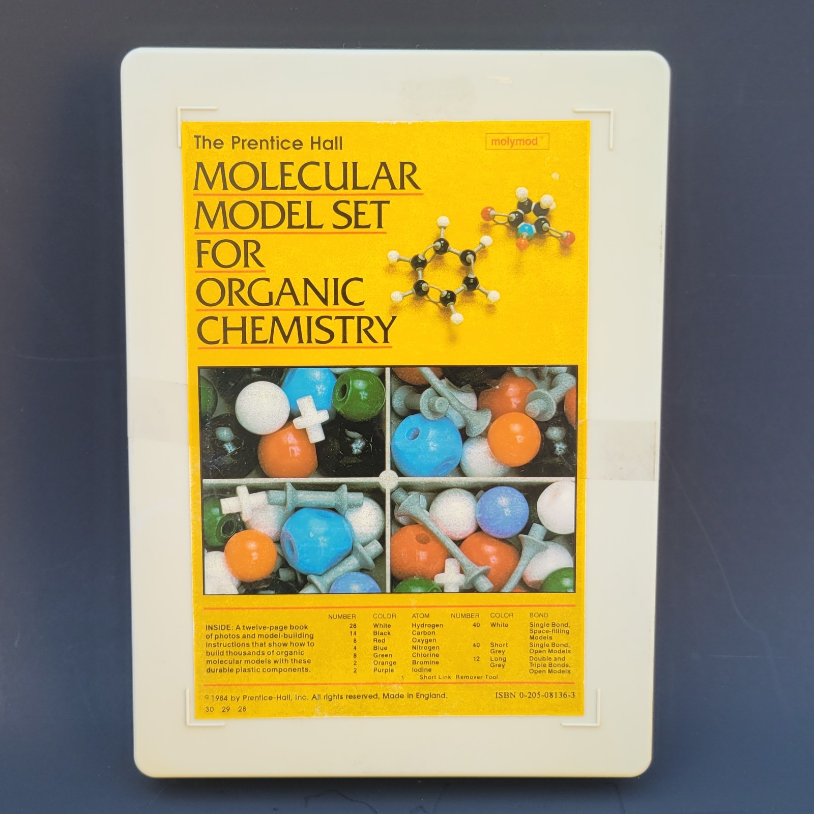 Prentice Hall 1984 Vintage Molecular Model Set for Organic Chemistry, Manual