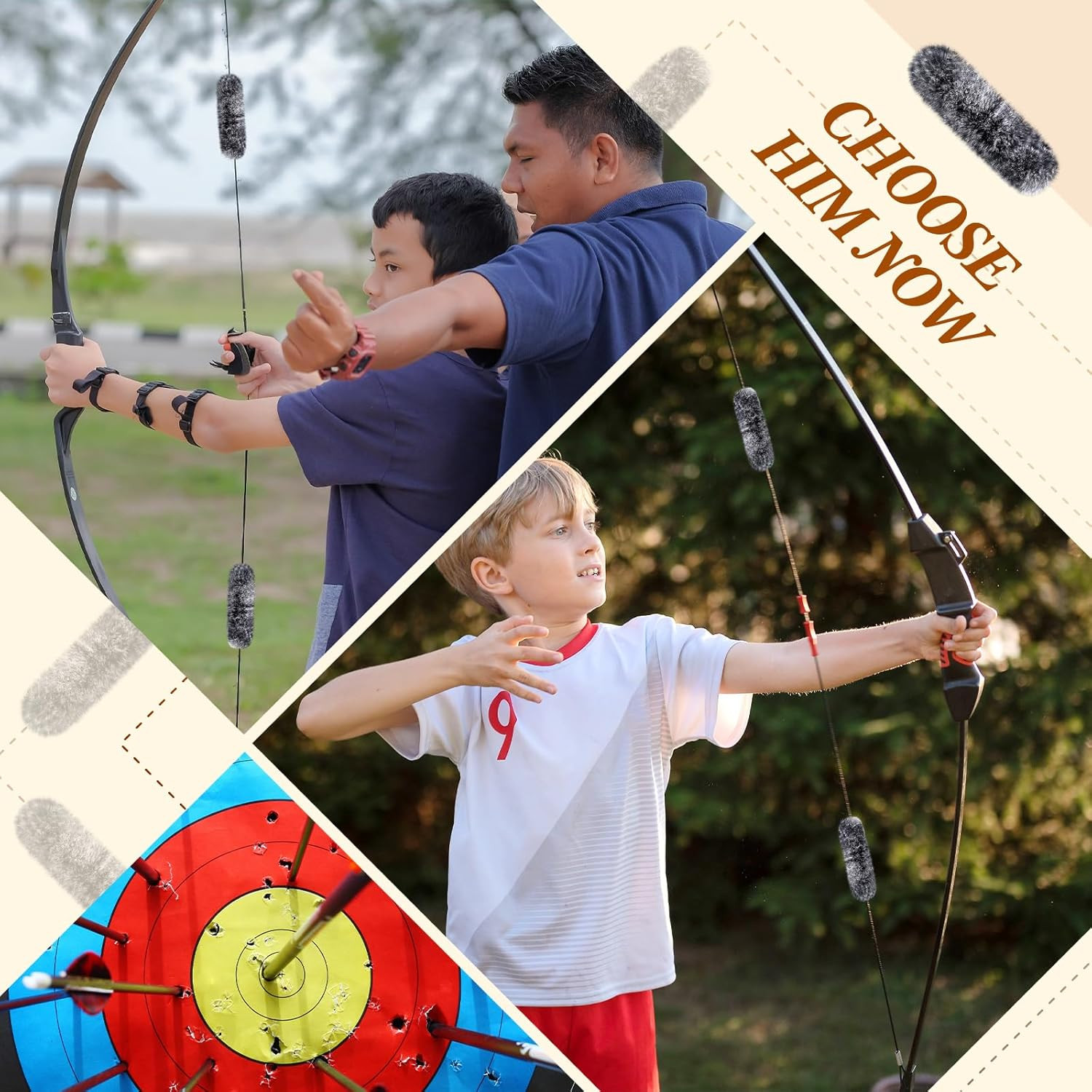8 Pcs Otter Hide Bow String Silencer, Dampener Compound Bow String Accessories,