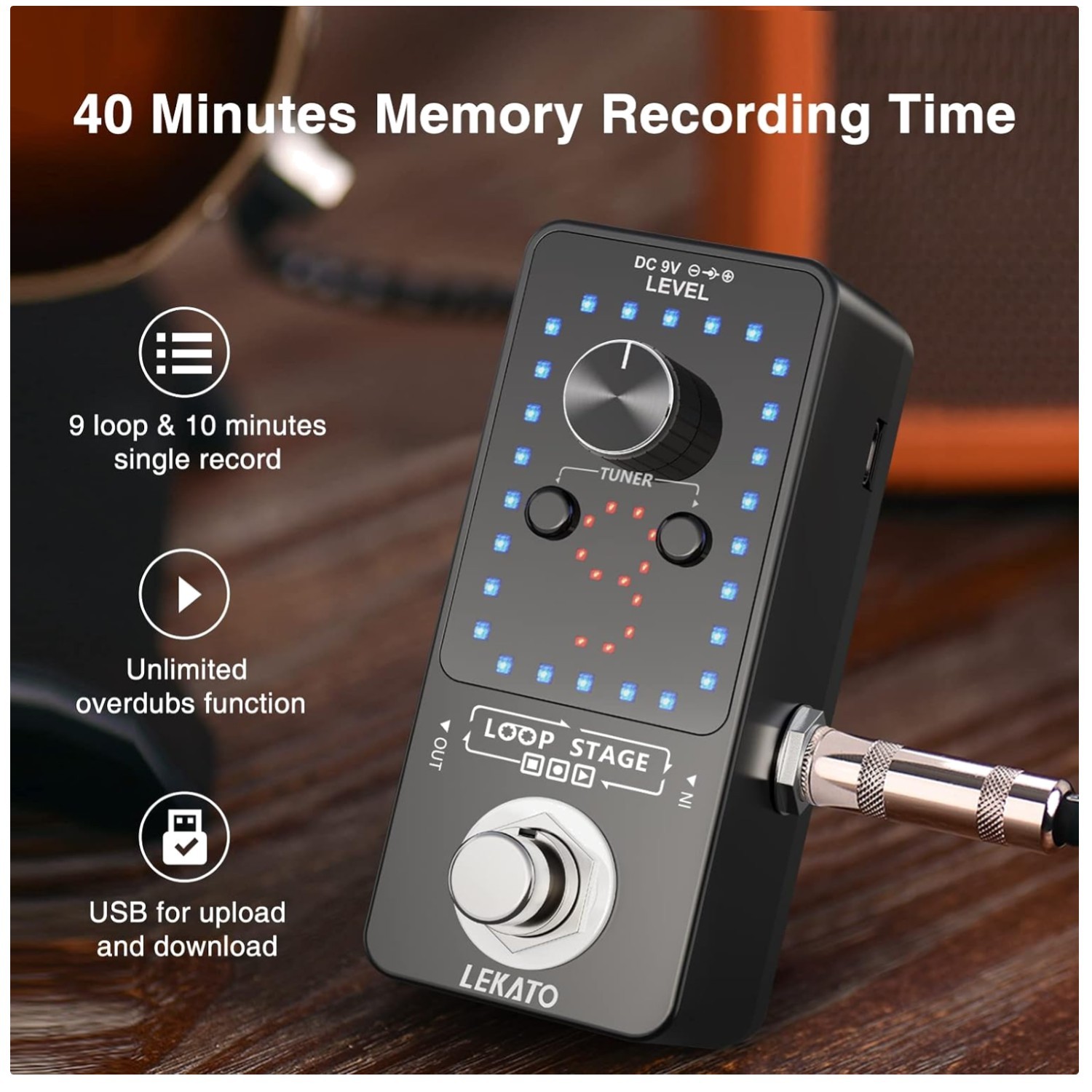 Clear Looping Pedal with Unlimited Overdubbing