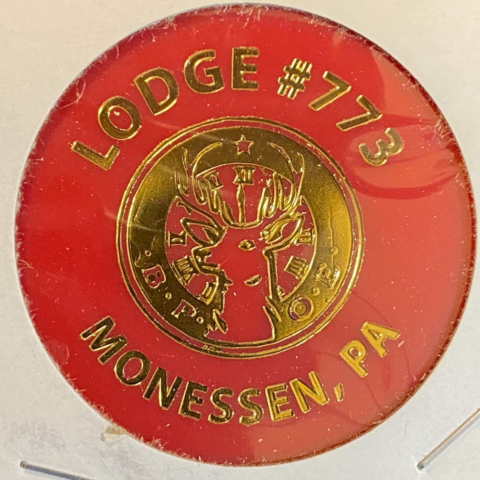 Monessen, PA BPOE Lodge 773 c1980's Plastic Token Drinks "G/F One Well Drink"