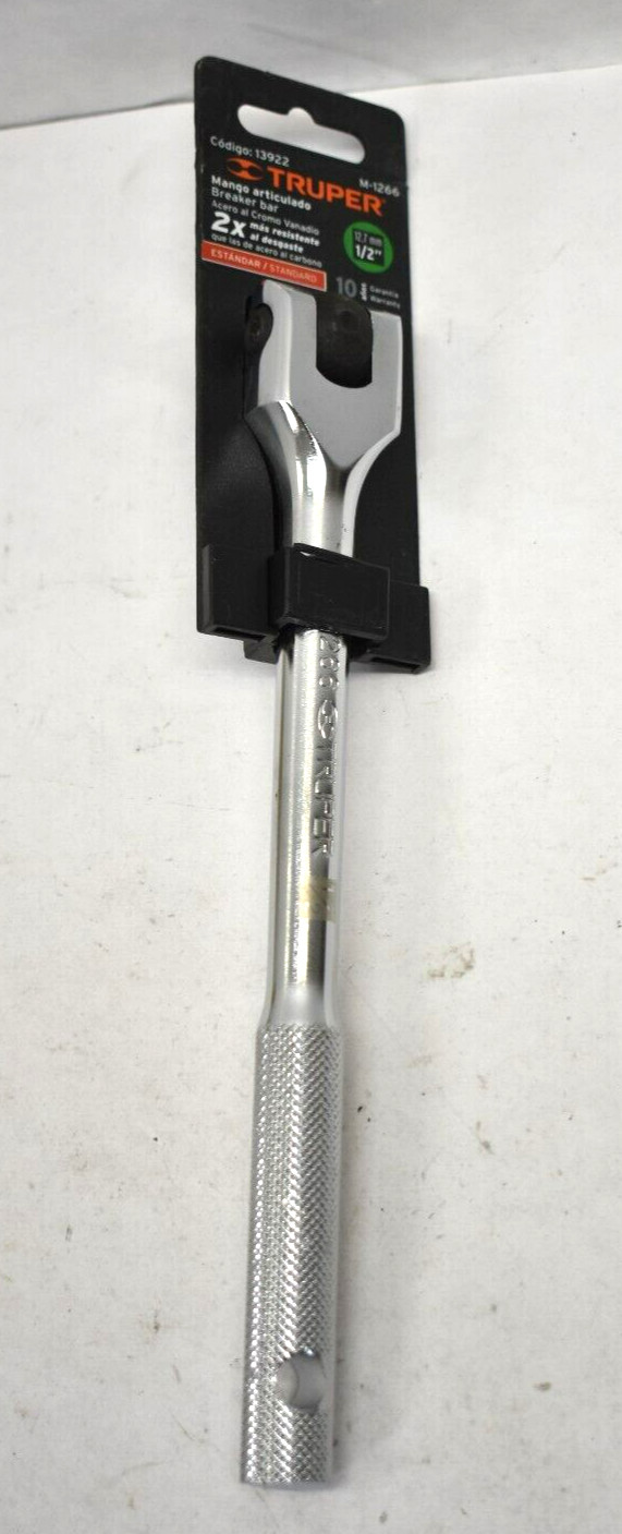 Truper Braker Bar Standard 1/2" Drive 1" x 17mm M-1266 Chrome Handle Tool