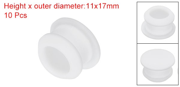 10pcs Silicone Hole Plugs Flush Type Panel Round Hole Plugs 13mm Dia.