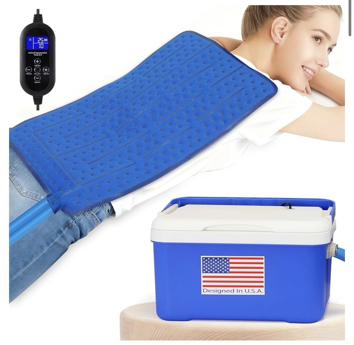 ZVOSOO Cold Therapy System w/ Universal Large Pad Programmable Timer 7-Qt