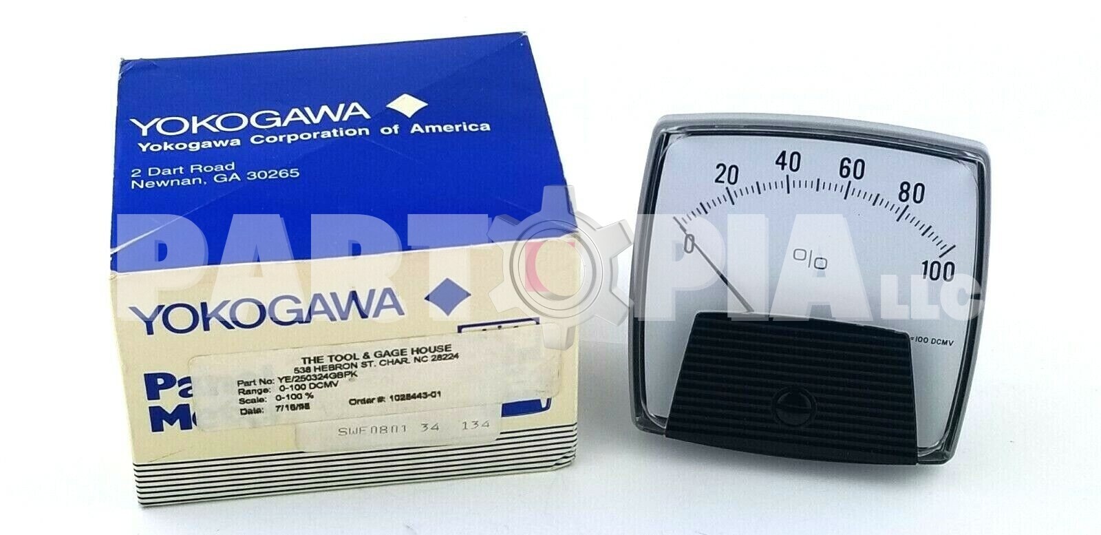 Yokogawa 250-324-GBPK, 3 1/2 Analog Panel Meter, Input 0-100 mVDC, 250324GBPK