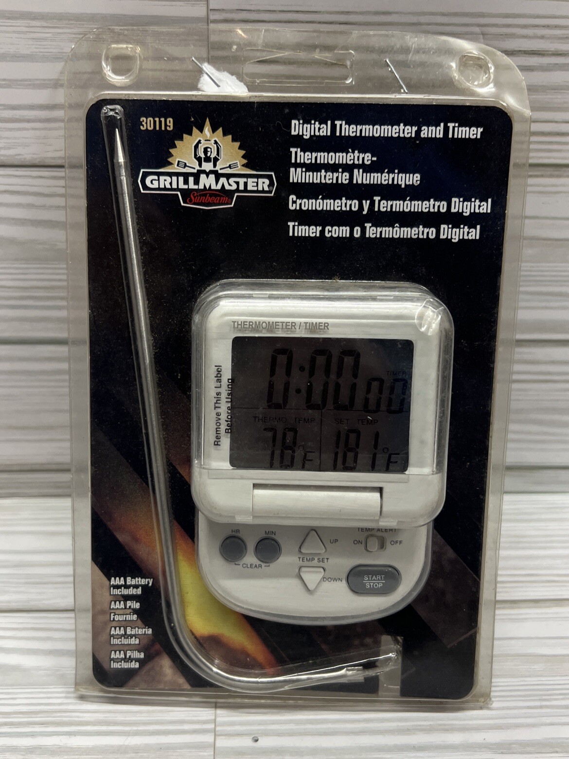 NEW ~ Grillmaster Sunbeam Digital Thermometer & Timer ~ 30119 ~ Grill