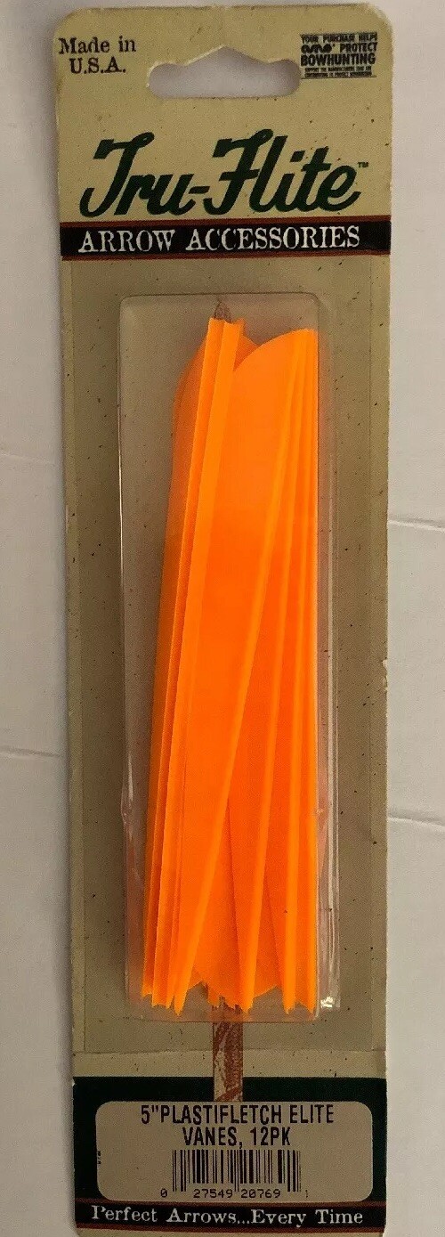 5” Plastifletch Elite Vanes 12 Pk Orange RARE VINTAGE COLLECTIBLE SHIPS N 24 HRS