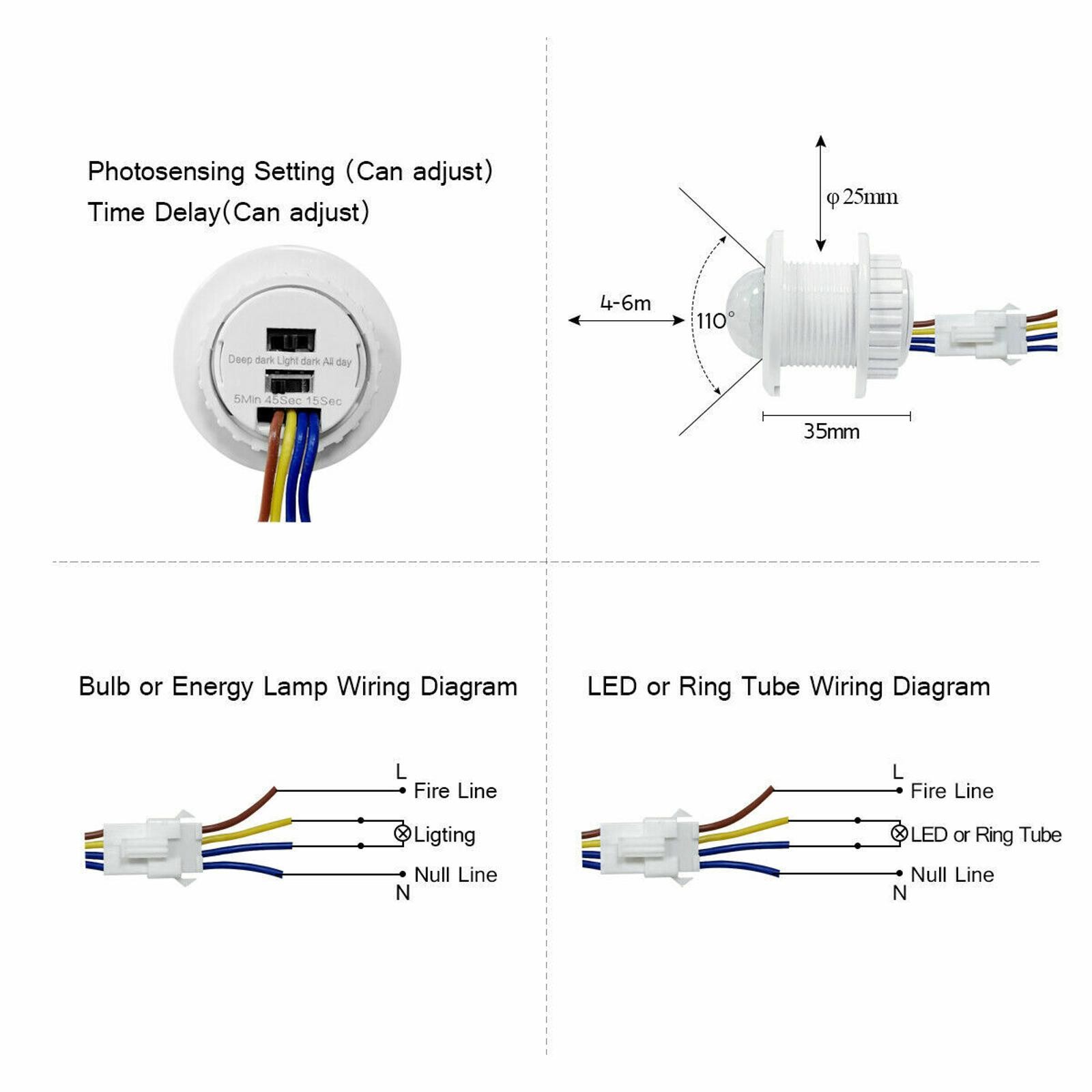 3-5m Automatic Body Infrared PIR Motion Sensor Detector Switch For LED light C
